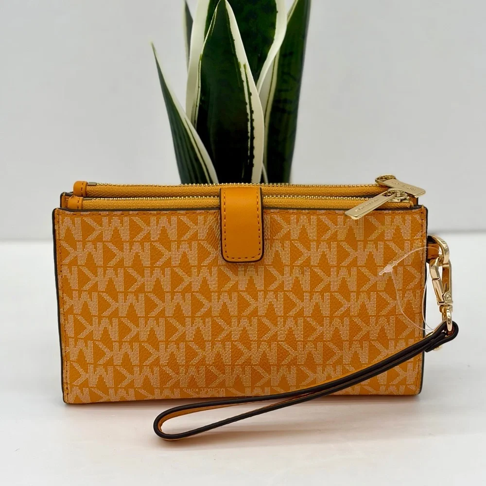 Michael Kors Double Zip Wallet Wristlet Honeycomb
